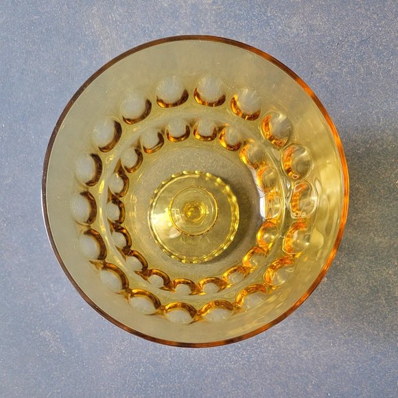 1960s Vintage Viking Georgian Amber Pedestal Trifle Fruit/Salad Bowl - Picture 5 of 7